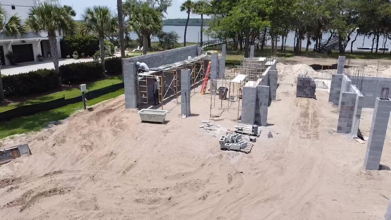 Active construction site in Charleston SC